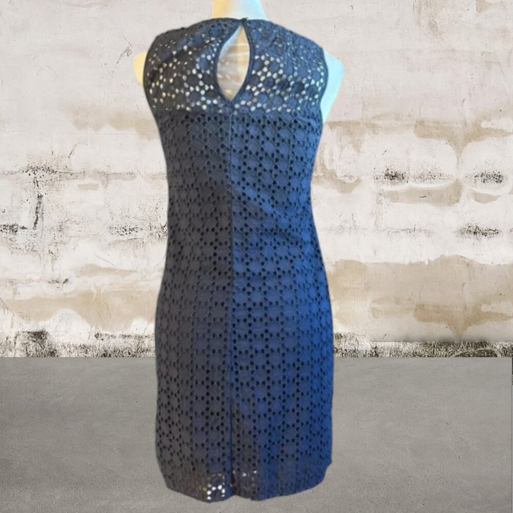 GAP Women's Navy Lace Eyelet Mini Dress Size 0 - Picture 4 of 6